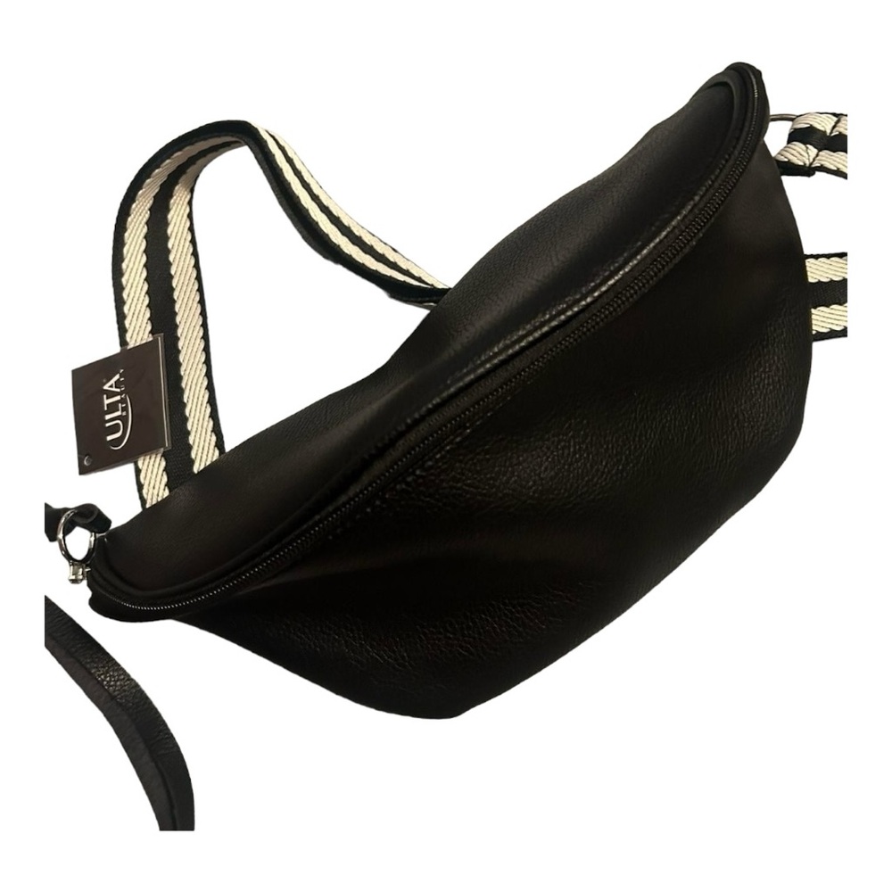 Ulta Black W/ White Woven Strap/ Crossbody/ Fanny Pack/ Shoulder Bag NWT